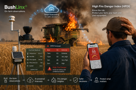 Harvest fire danger index